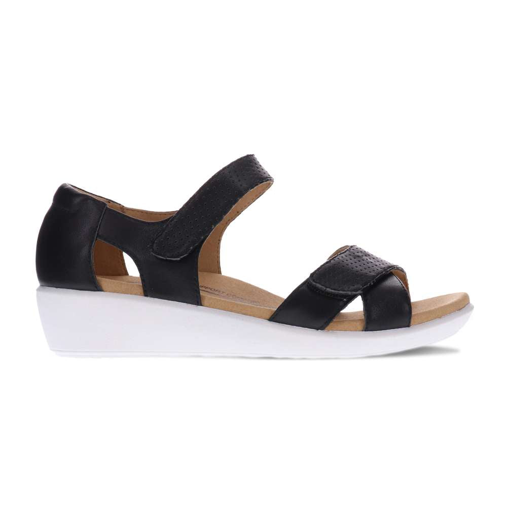 Taytay Wedge Sandal - Black/Black