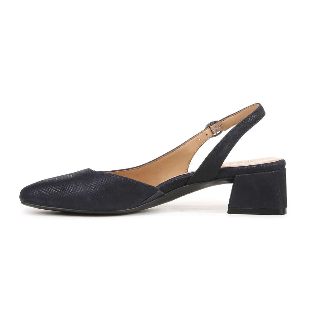 Jayla Sling Back Heeled Sandal - Istmo Navy