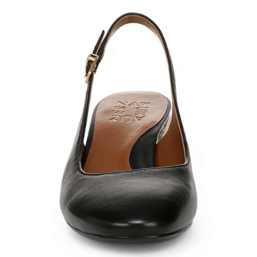 Lane Slingback Pump - Black Leather