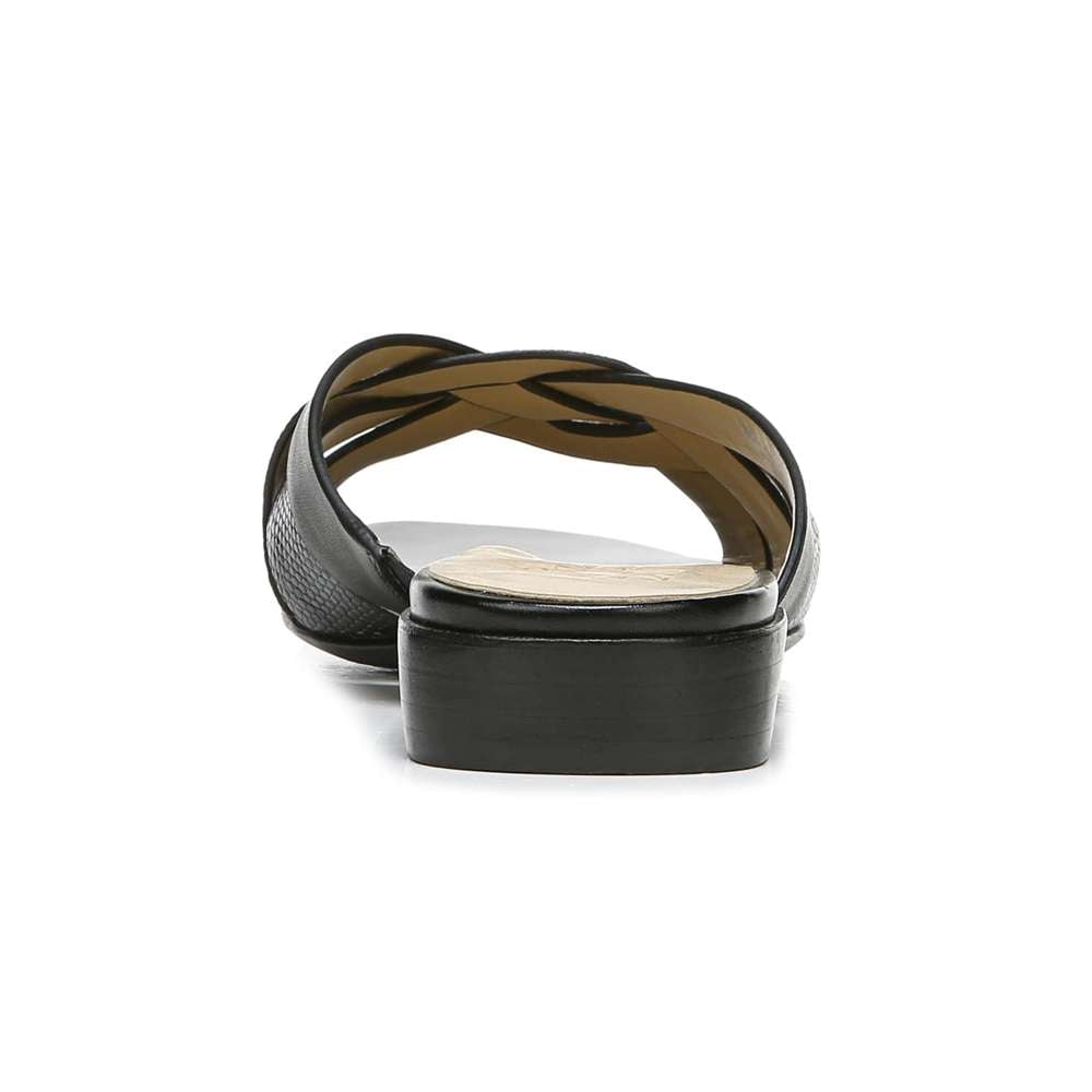 Ashford Slide Sandal - Black Lizard/Leather