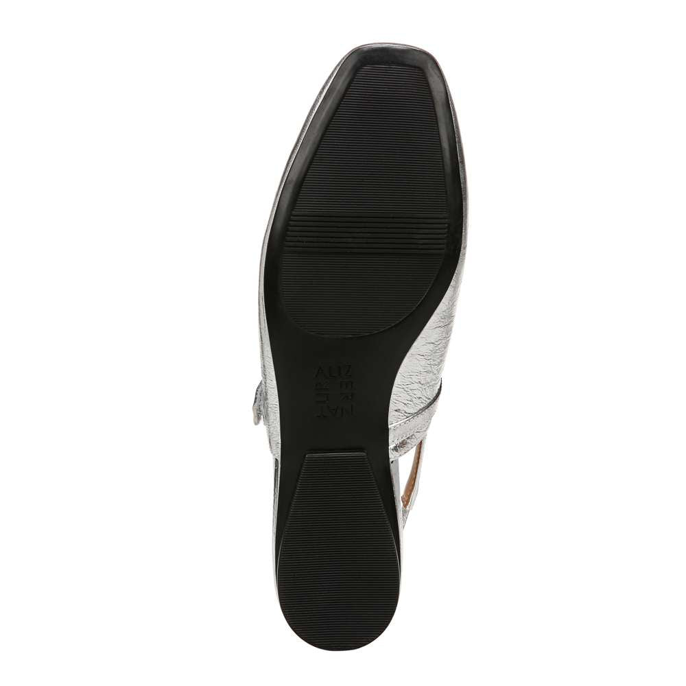 Connie Mary Jane Slingback Flat - Silver