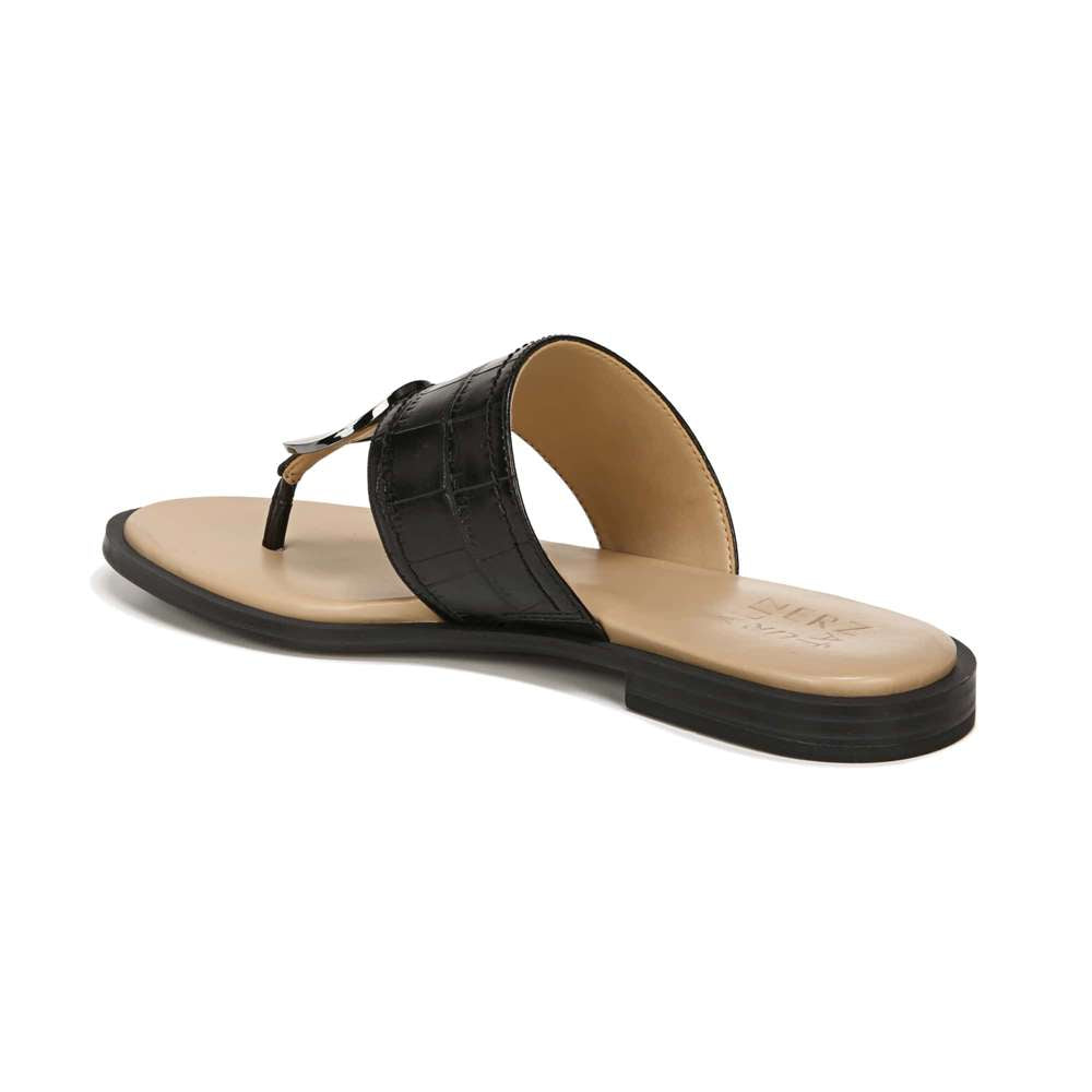 Frankie Toe Post Sandal - Black Croc