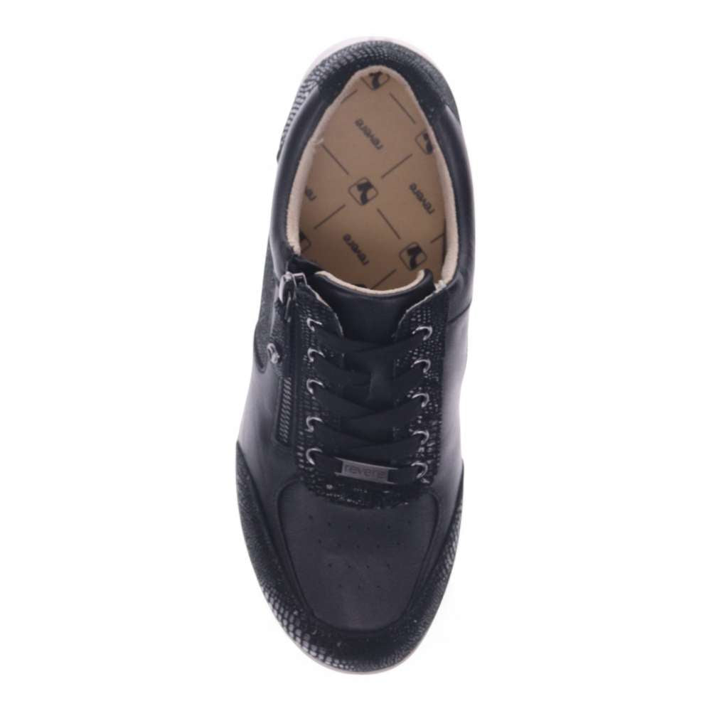 Boston Zip Sneaker - Black/Black Lizard Perf