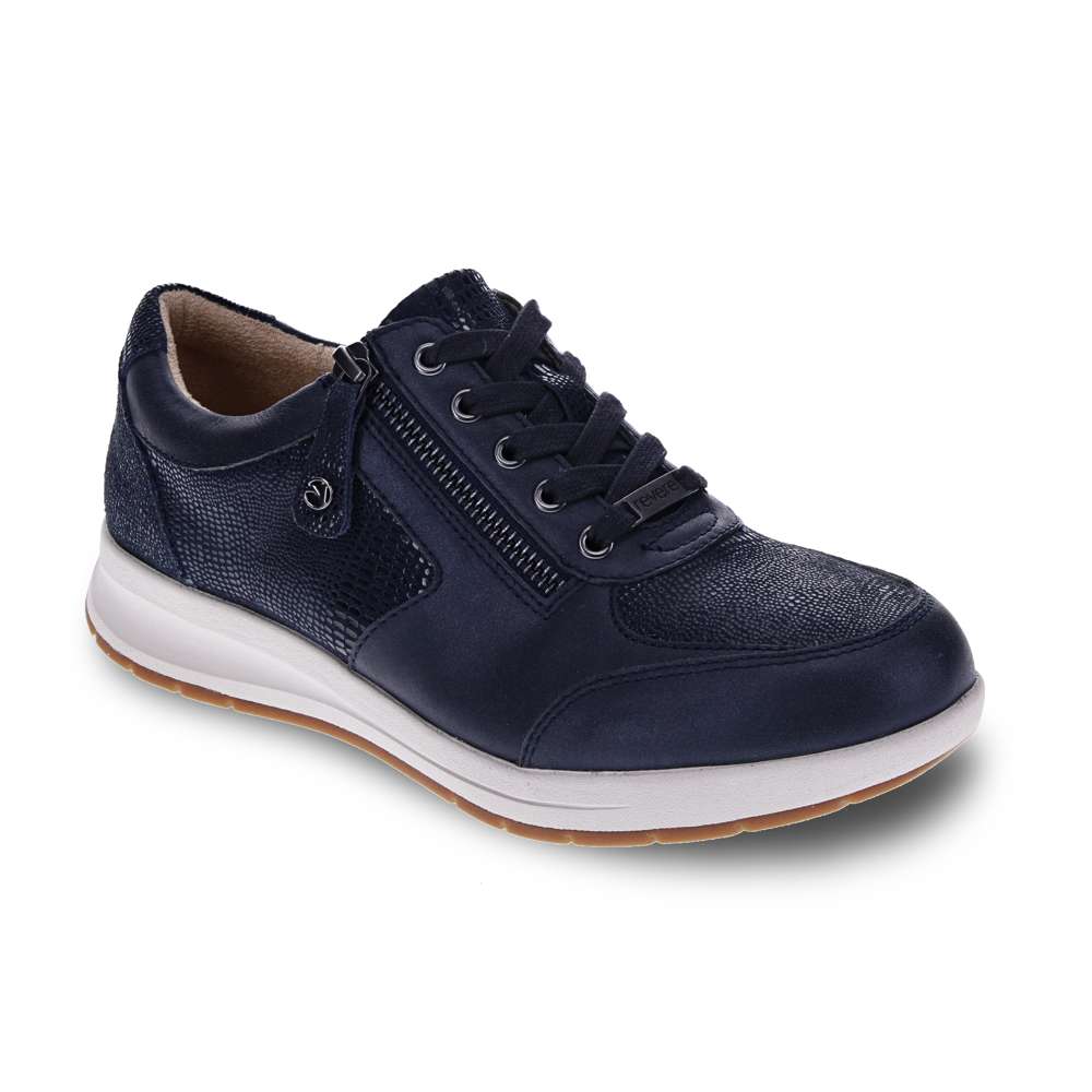 Boston Zip Casual Sneaker - Sapphire/Navy Lizard
