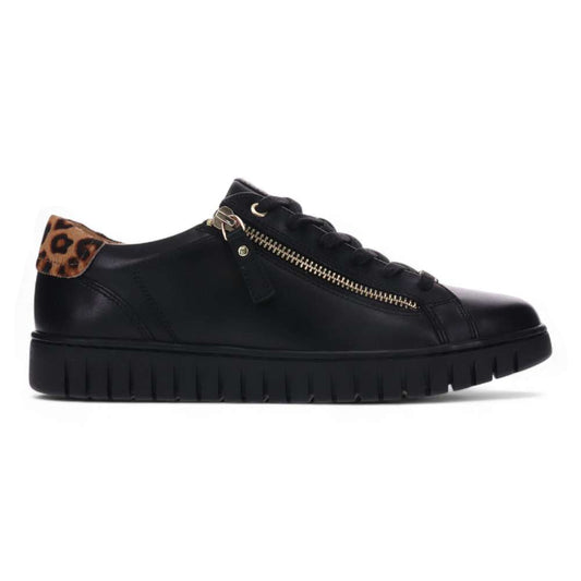 Luna Zip Casual Sneaker - Black Leopard