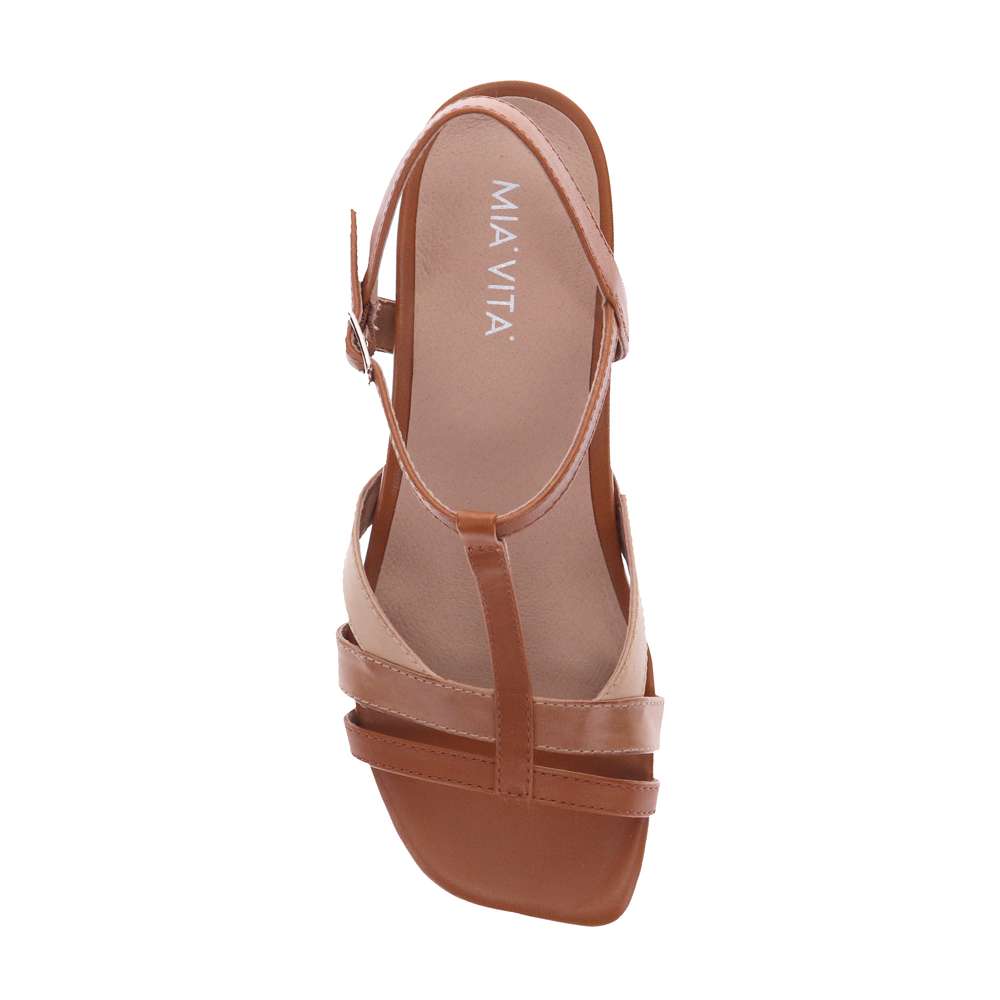 Yass Heeled Sandal - Tan Multi