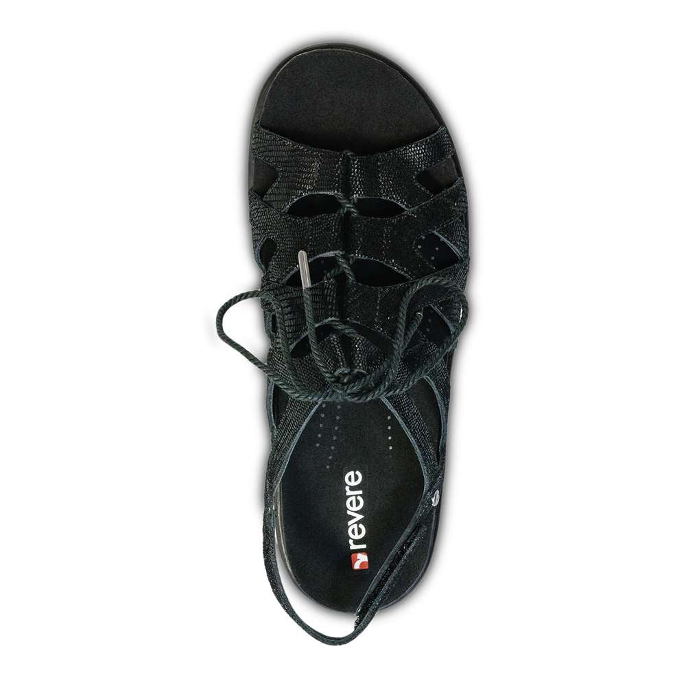 Malibu Ghillie Sandal - Black Lizard