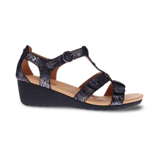 Nassau Wedge - Black Metallic Python