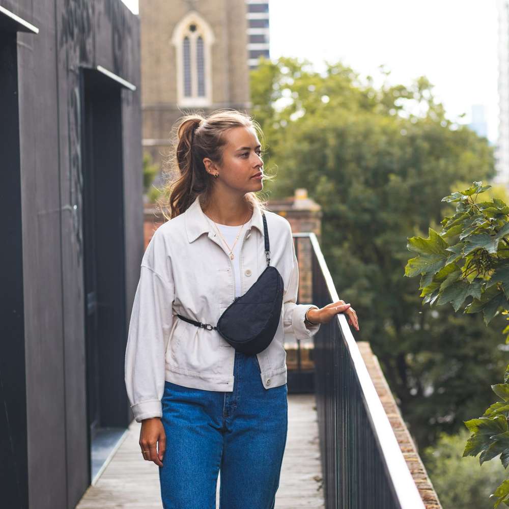 Textured Nylon Backpack - Blue Night