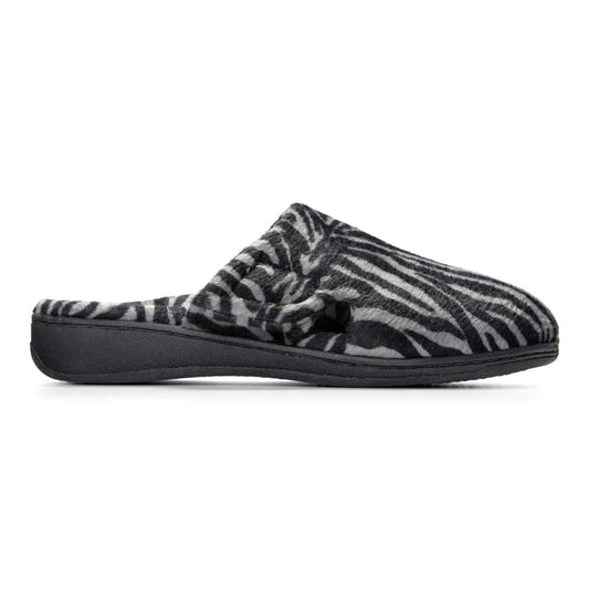 Gemma Mule Slippers - Dark Grey Zebra