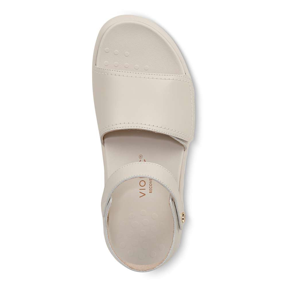 Awaken Recovery Sandal - Cream Leather