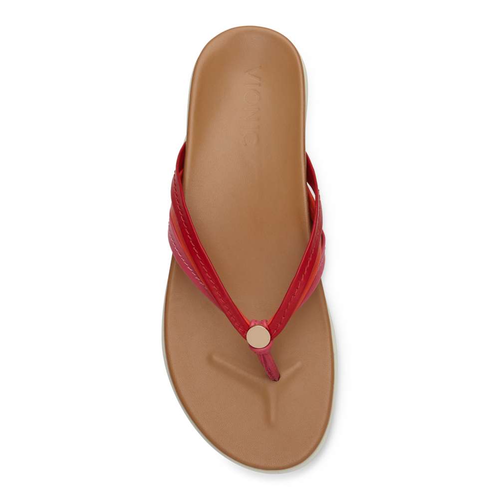 Catalina Toe Post Sandal - Pink/Red