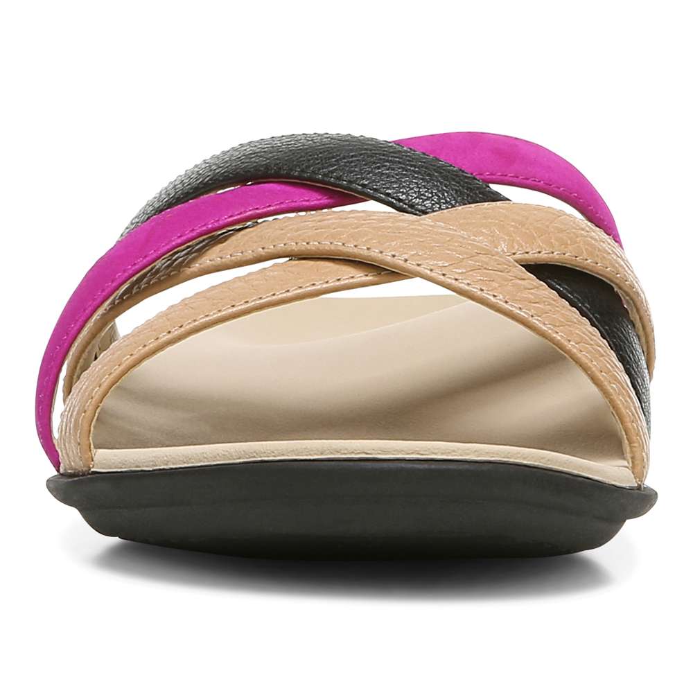 Dava Slide Sandal - Beige/Black