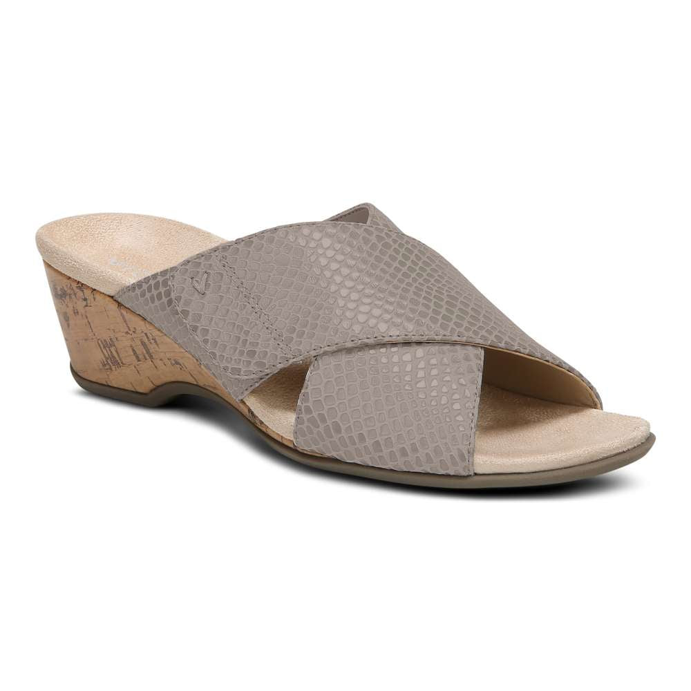 Leticia Wedge Sandal - Aluminium Lizard