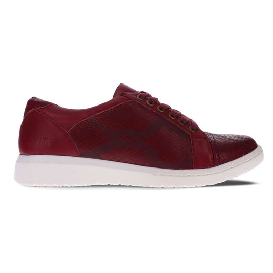 Belinda Lace-Up Casual Sneaker - Burgundy Snake