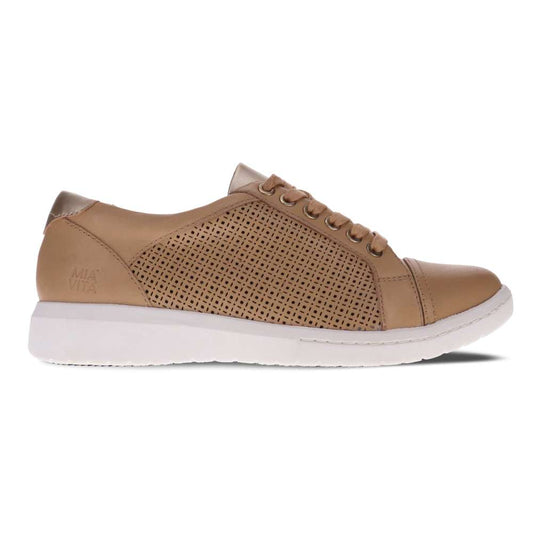 Belinda Lace-Up Casual Sneaker - Soft Gold Laser