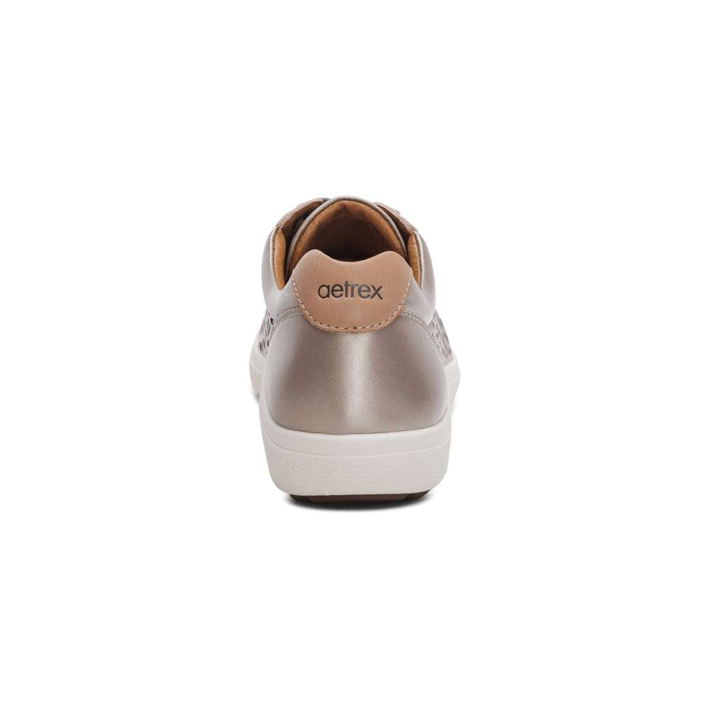 Courtney Lace-Up Sneaker - White Gold Cutout