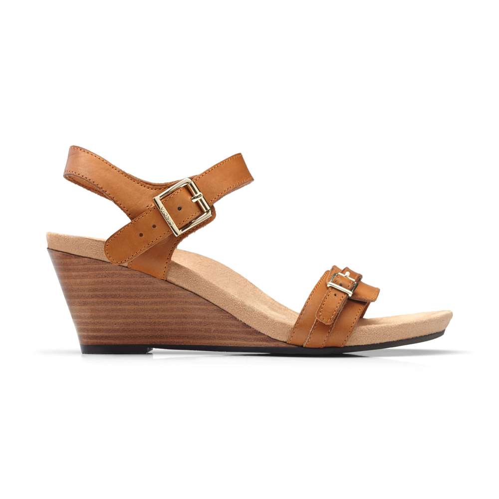 Laurie Wedge Sandal - Tan