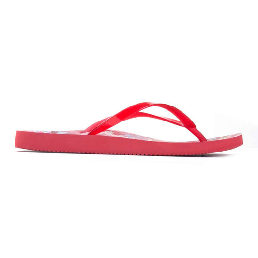 Noosa Print Toe Post Sandal - Red
