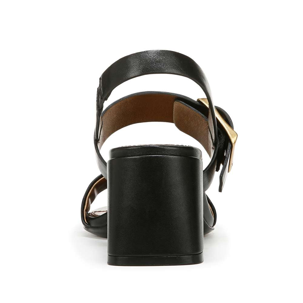 Vicky Dress Heeled Sandal - Black Leather