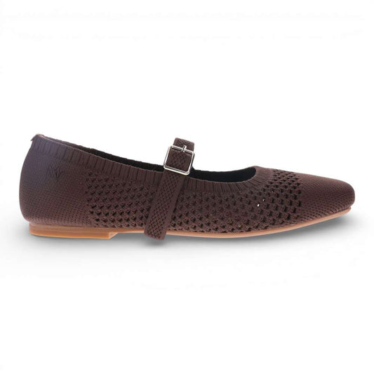 Violet Open Knit Flat - Chocolate