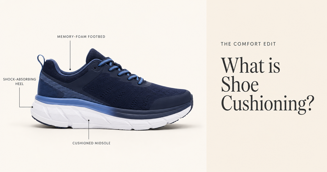 Vitasole Walker with cushioning parts labelled on a Comfort Edit cushioning cover