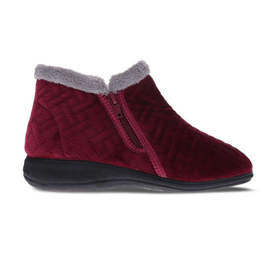 Dahlia Quilt Slipper - Wine