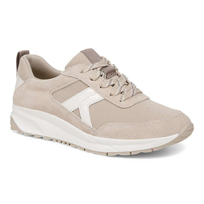 Shay Jogger Lace Up Sneaker - White/Beige