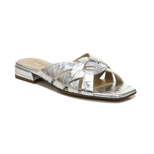 Ashford Slide Sandal - Silver Croc