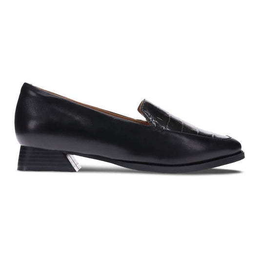 Fran Loafer - Black/Steel Croc