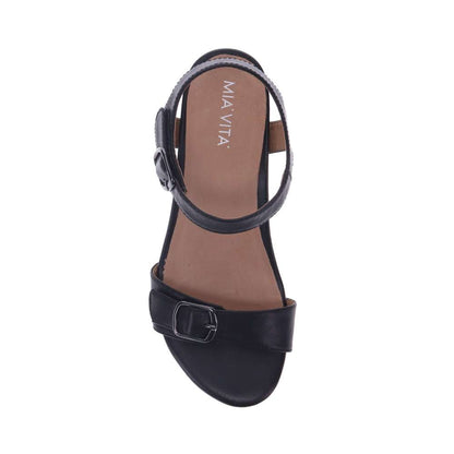 Nadia Wedge Sandal - Black