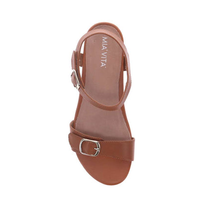 Nadia Wedge Sandal - Tan