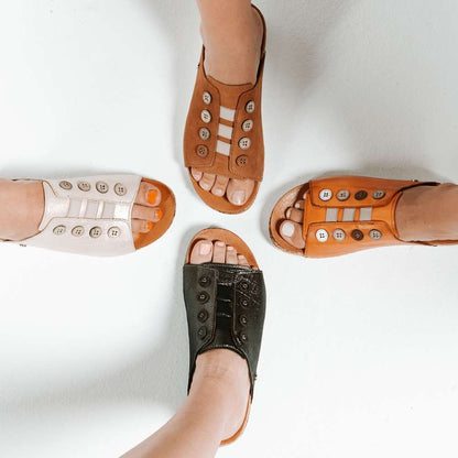 Antalya Slide - Black Linen