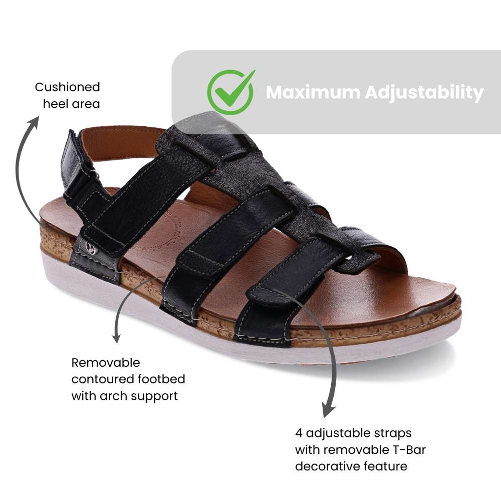 Santorini Gladiator Sandal - Black