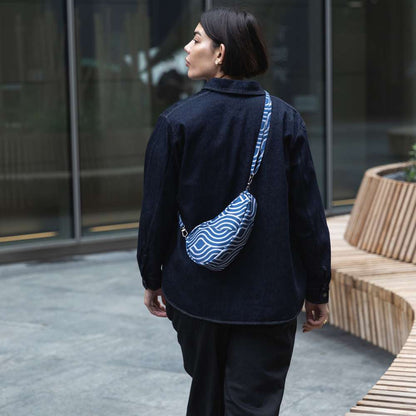 Reversible Print Backpack - Blue Wave