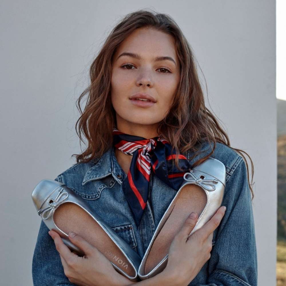 Klara Flat - Silver Leather