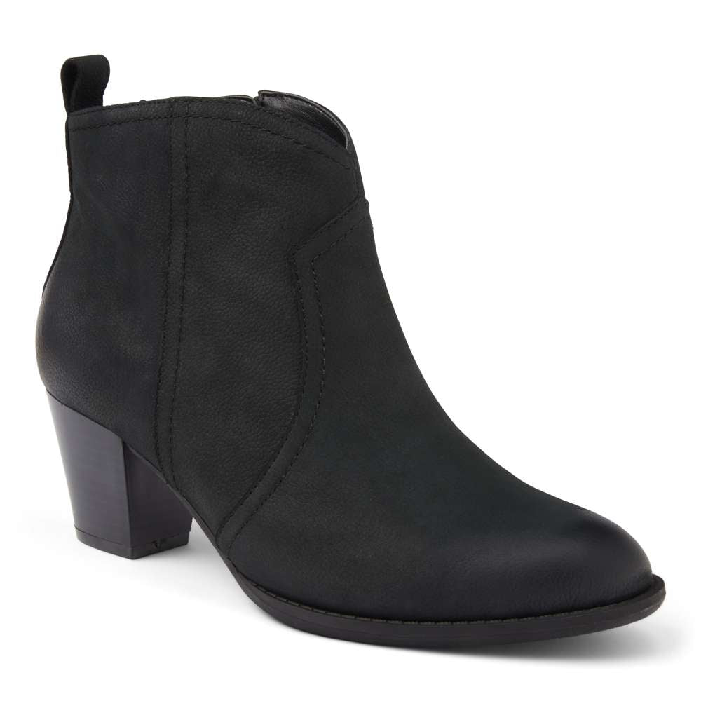 Raina Heeled Ankle Boot - Black