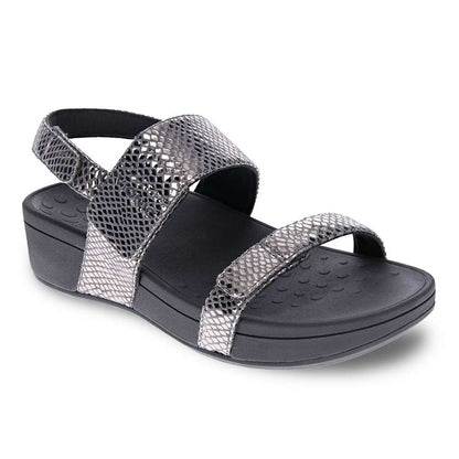 Bolinas Platform Sandal - Pewter Snake