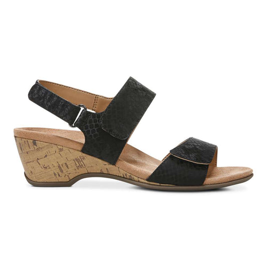 Kanya Wedge Sandal - Black