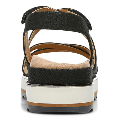Kellyn Flatform Sandal - Black Linen