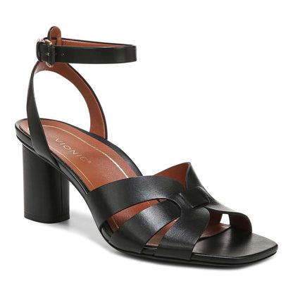Marrin Heeled Sandal - Black Leather