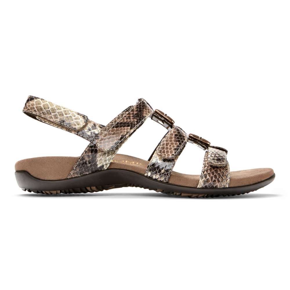 Amber Adjustable Sandal - Natural Snake