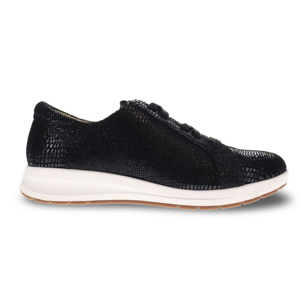 Athens Lace-Up Casual Sneaker - Black Lizard