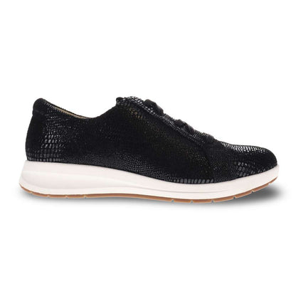 Athens Lace-Up Casual Sneaker - Black Lizard