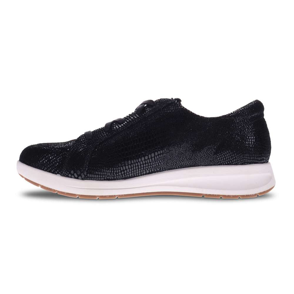 Athens Lace-Up Casual Sneaker - Black Lizard