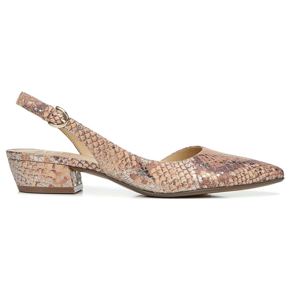 Banks Slingback - Tan Metallic Snake