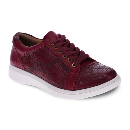 Belinda Lace-Up Casual Sneaker - Burgundy Snake