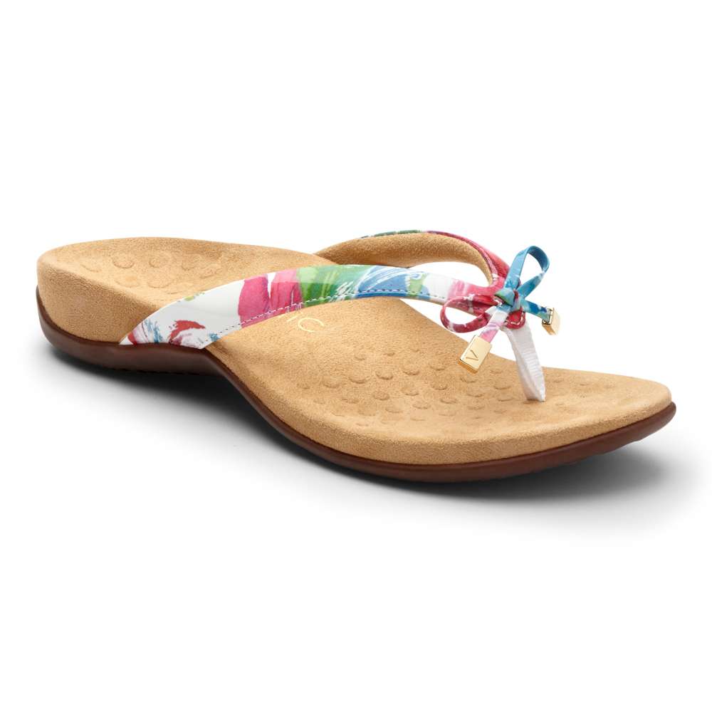 Bella Toe Post Sandal - White Floral