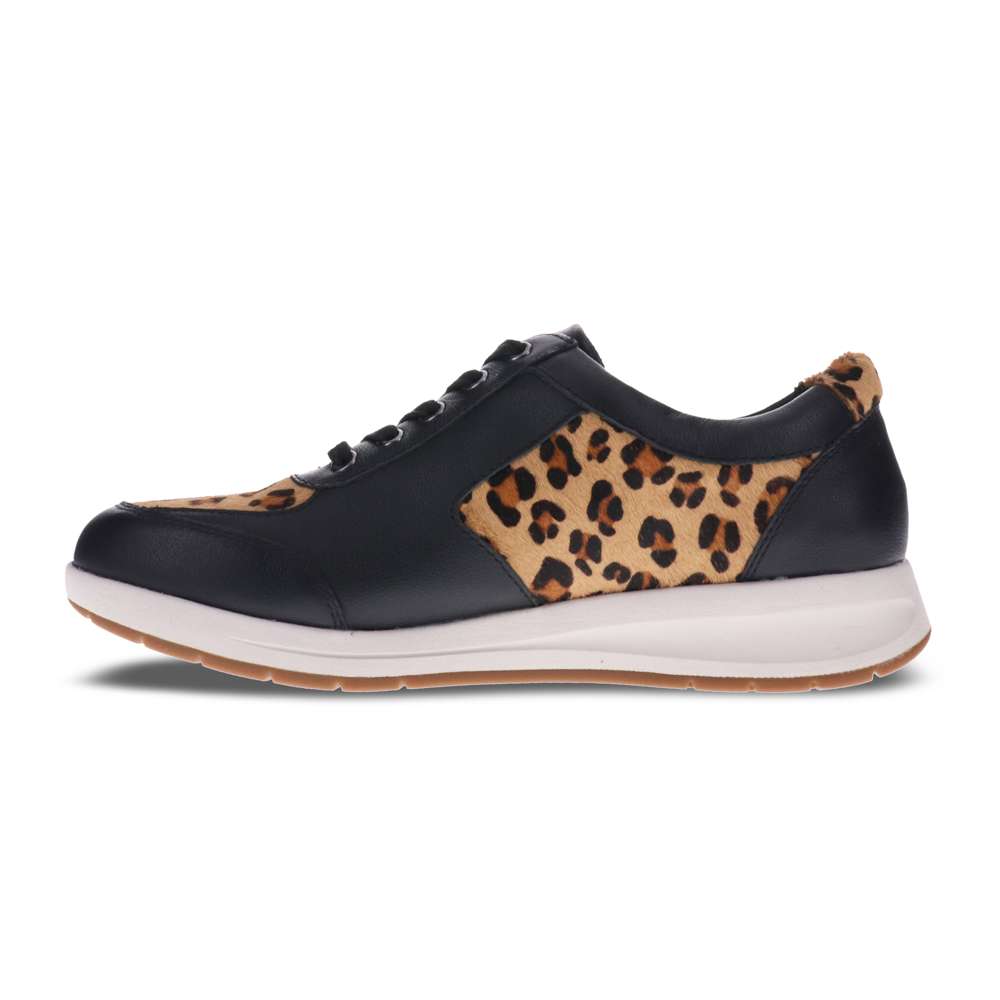 Boston Zip Casual Sneaker - Black/Leopard