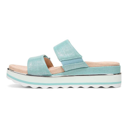 Brandie Flatform Slide - Aqua Metallic
